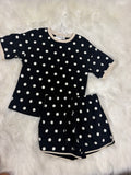 Black and Cream Polka Dot Set