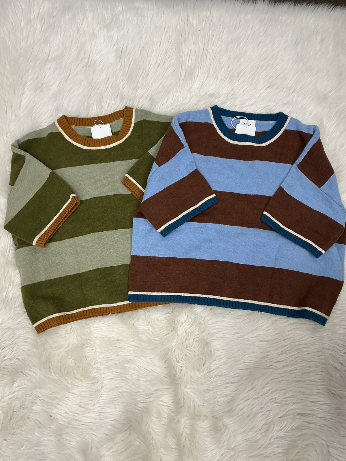 Striped Knit Oversized Sweater