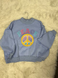 Peace Sign Graphic Oversized Sweatshirt