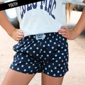 LM-KSH-1009-Navy/Light Blue Small Polka Dot KIDS SHORTS