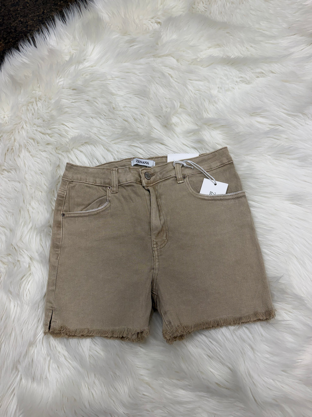 Neutral Tan Zenana Shorts