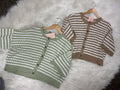 Striped Crochet Button Cardigan