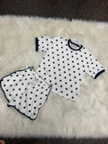 White and black Polka Dot set