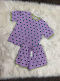 Purple and Green Polka Dot Set