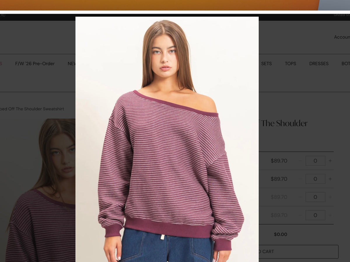 Striped Off The Shoulder Top